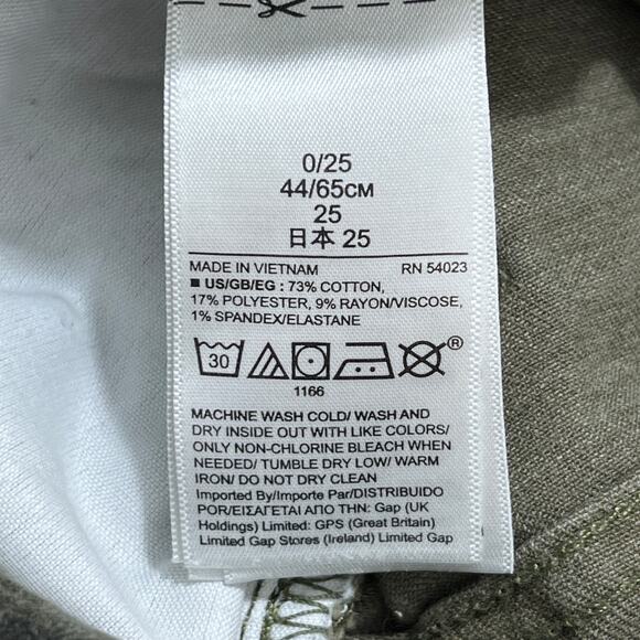 GAP Pants Womens 0/25 Army Green Camo‎ Denim Legging Skimmer Ankle Skinny - Picture 5 of 10